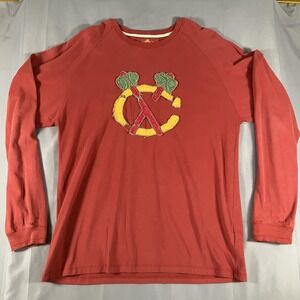 Chicago Blackhawks Shirt Mens 2XL Red NHL Hockey Long Sleeve Cotton Applique